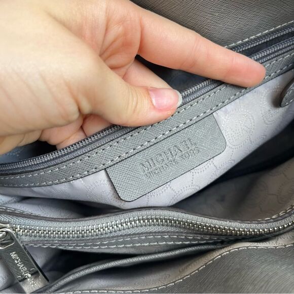 MICHAEL KORS Grey Leather Medium Hamilton Selma Tote Bag Raven Ciara - Picture 8 of 10